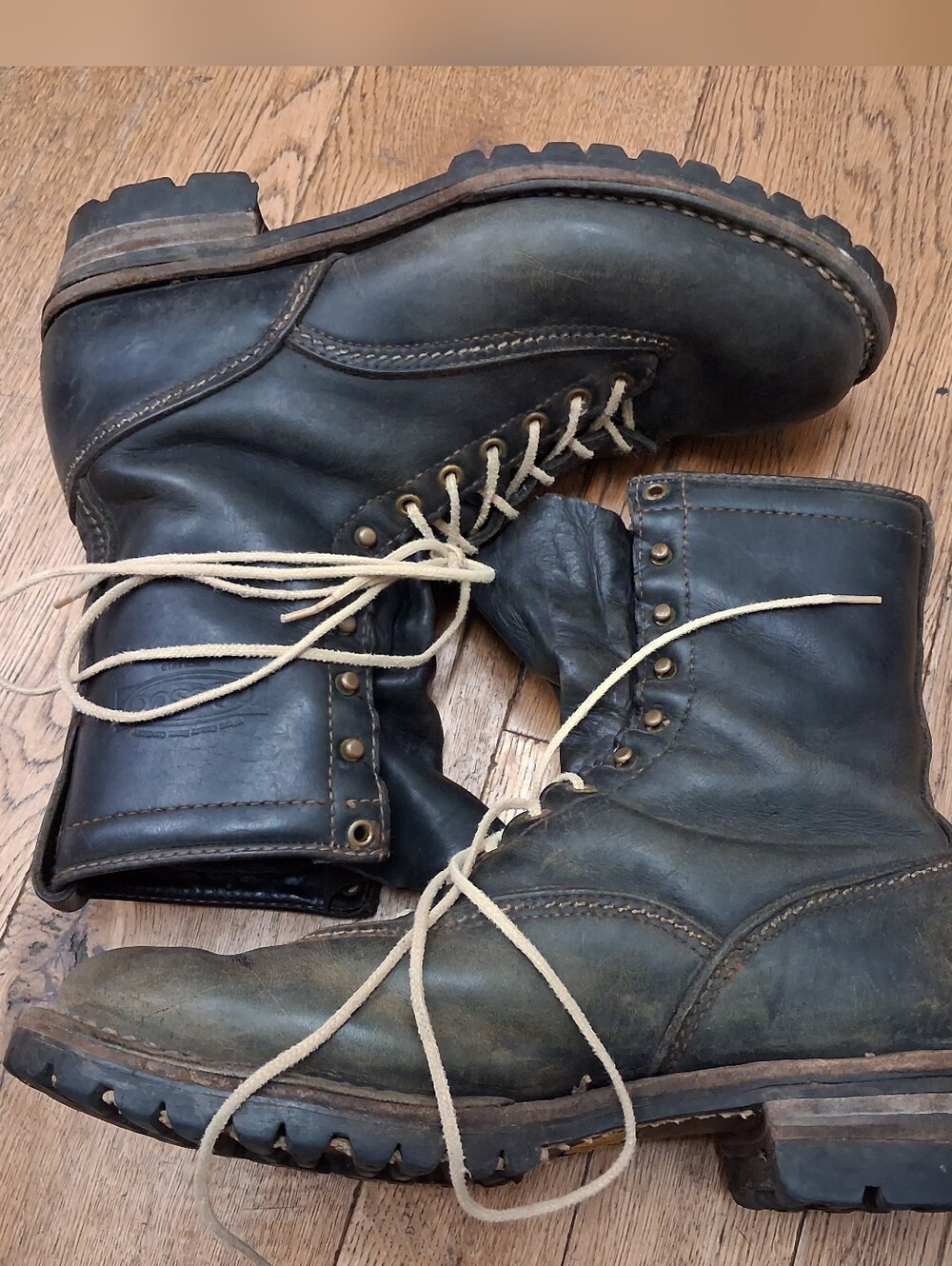 WESCO Boots Men's 12 D Brown Leather Work Riding Logger Linesman Motorcycle OBO